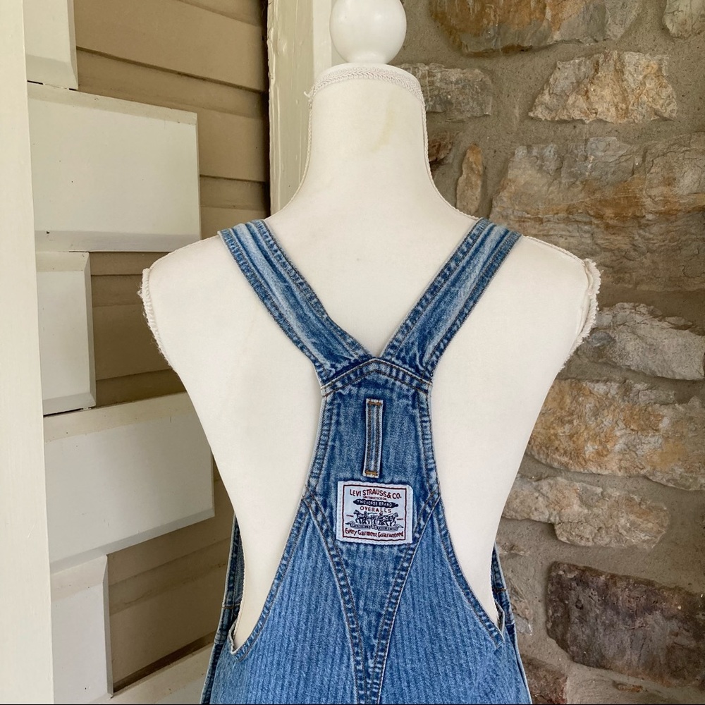 RARE 97 vintage Levi’s overalls 977 seersucker stripe small - Picture 7 of 16